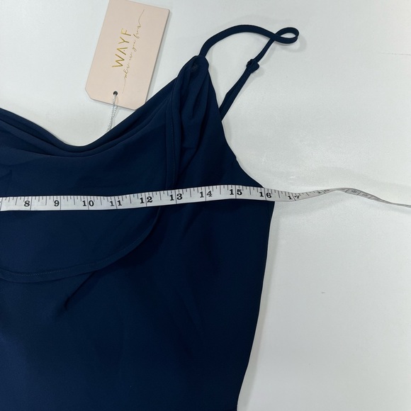 WAYF The Melanie Cowl Neck Gown New With Tags Size Small Navy Blue Bridesmaid - Picture 8 of 15